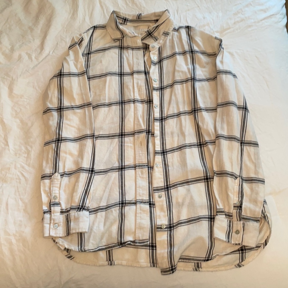 H&M Black/White Plaid Flannel Size 4 - Picture 1 of 3